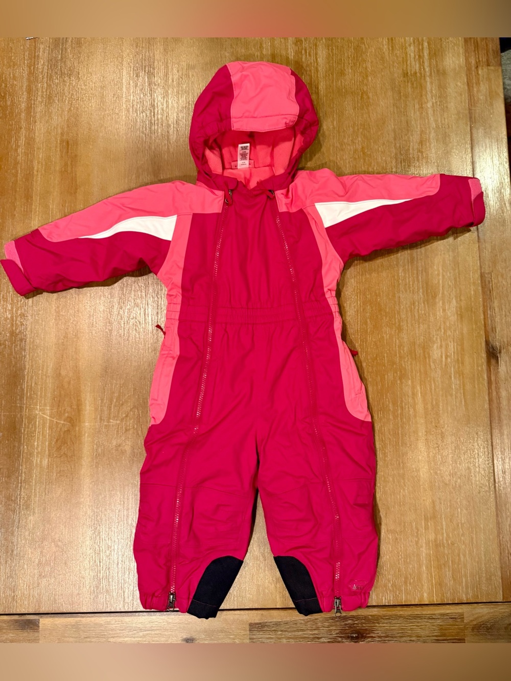 REI Toddler Snowsuit Insulated Pink Double Zip Opening Side Pockets Size 2T